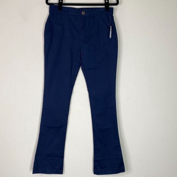 New Old Navy School Uniform Bootcut Pants Navy Blue Girls Size 14 - Picture 1 of 9